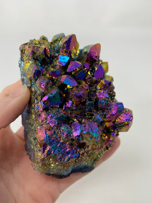 Titanium Aura Amethyst Cluster