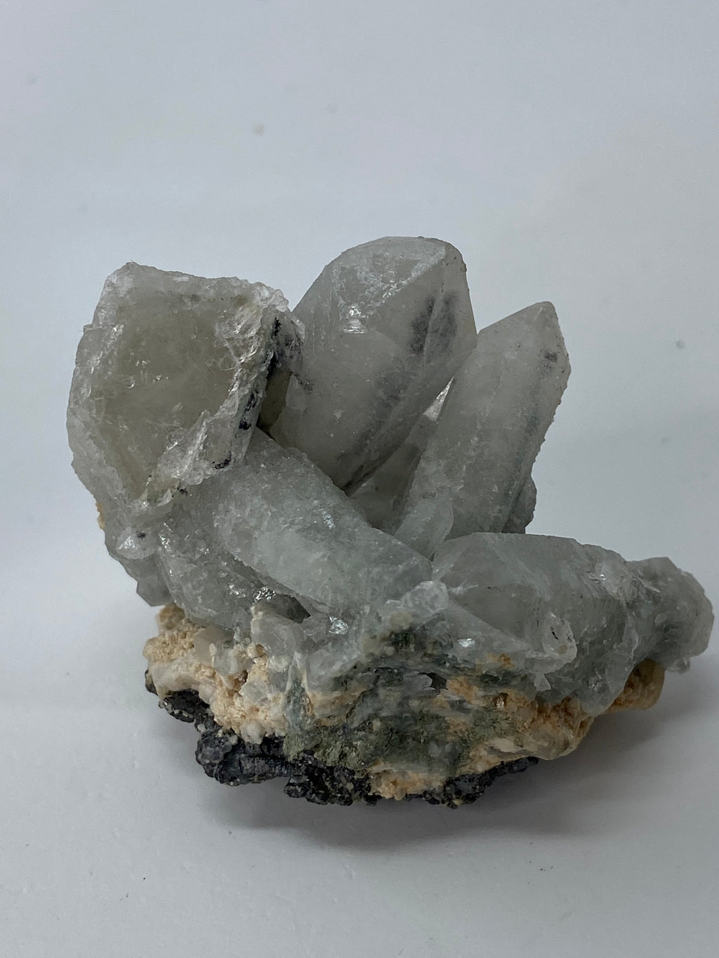 Quartz Cluster with Hematite