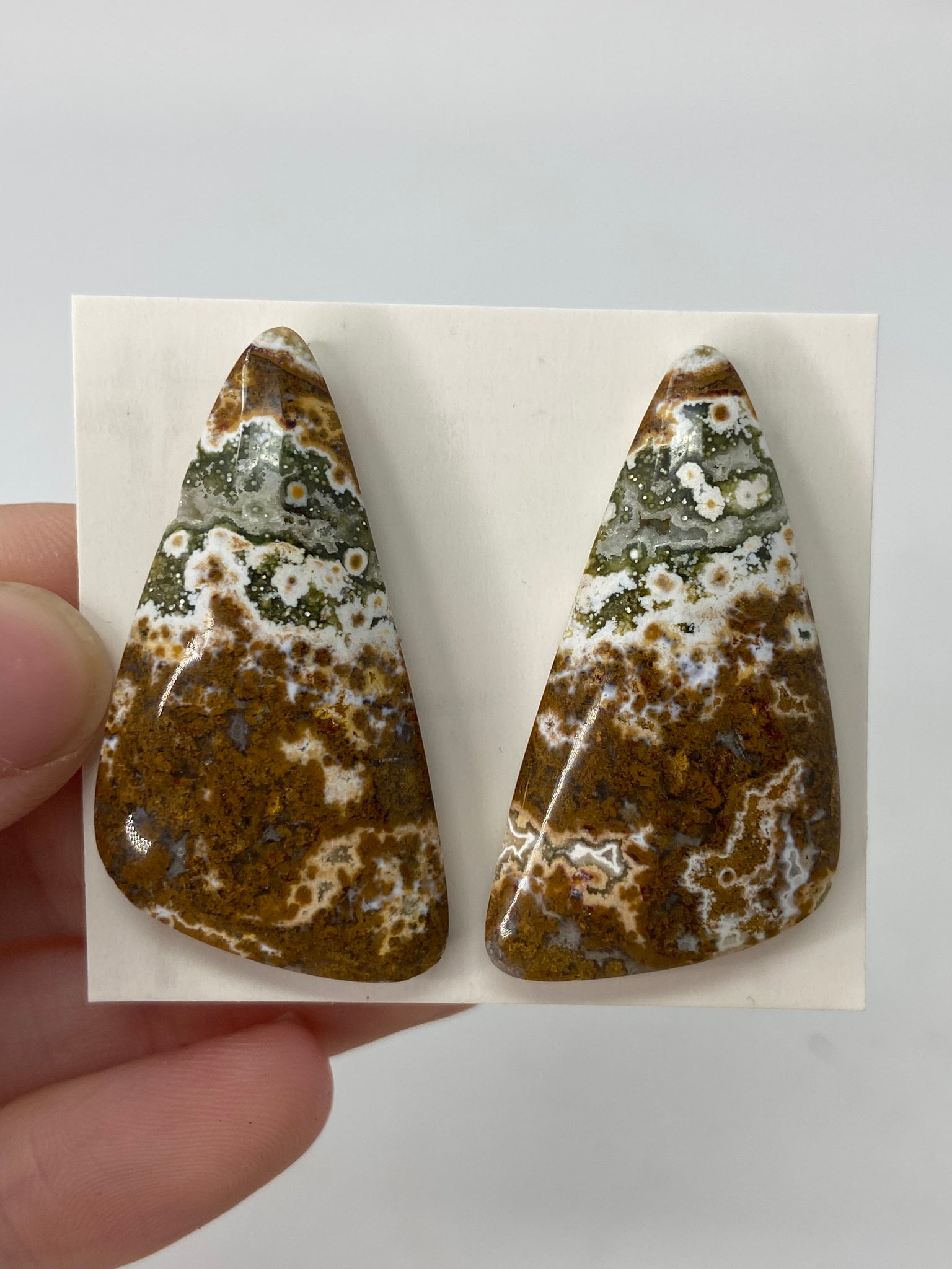 Ocean Jasper Cabochon Pair