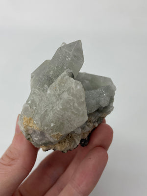 Quartz Cluster with Hematite