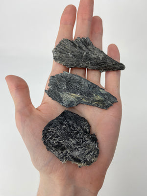 Trio of Raw Black Kyanite