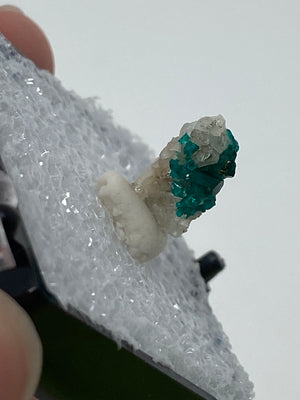 Dioptase on Quartz