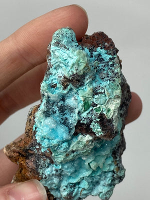 Crystallized Chrysocolla with Malachite