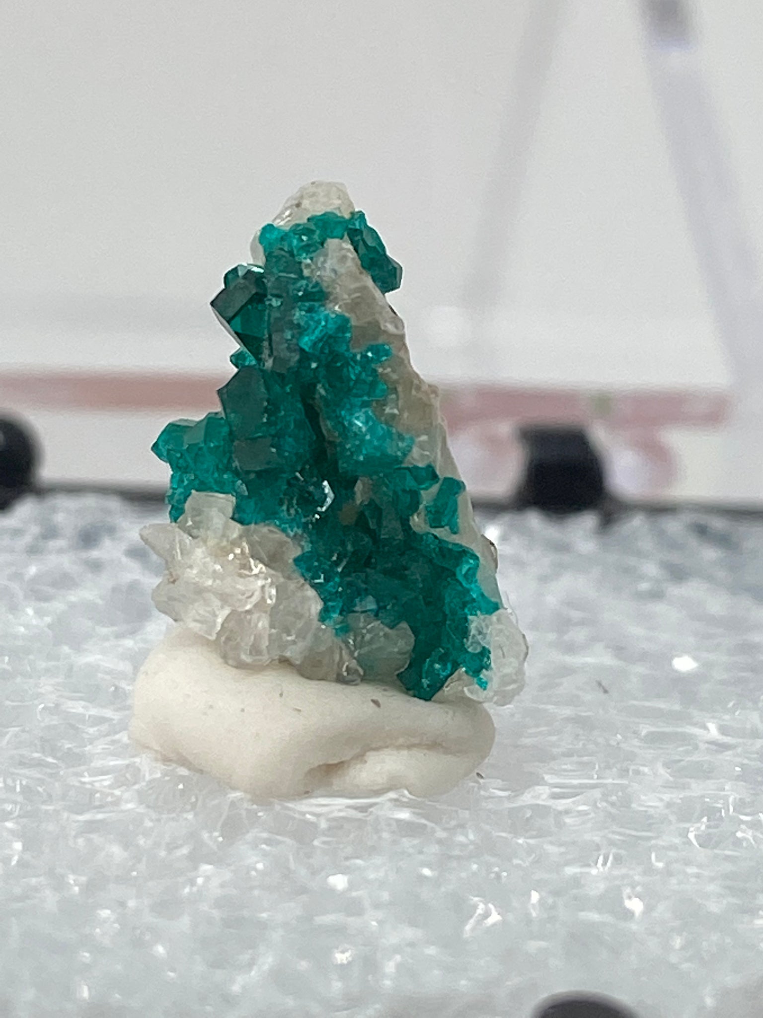 Dioptase on Quartz