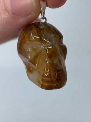 Golden Healer Quartz Skull pendant