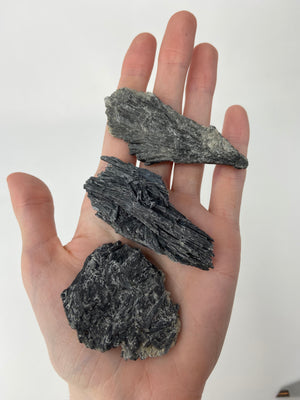 Trio of Raw Black Kyanite