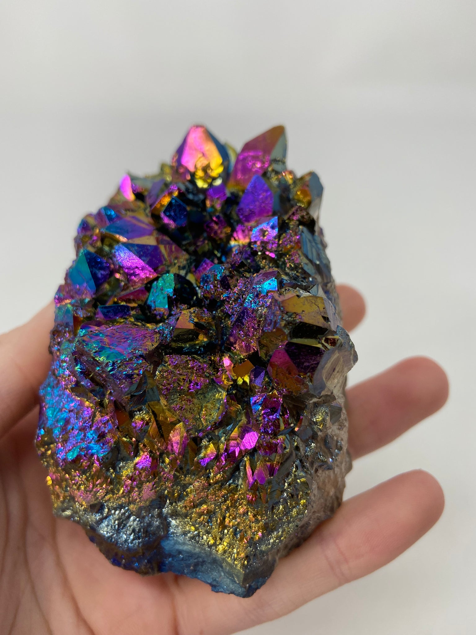 Titanium Aura Amethyst Cluster