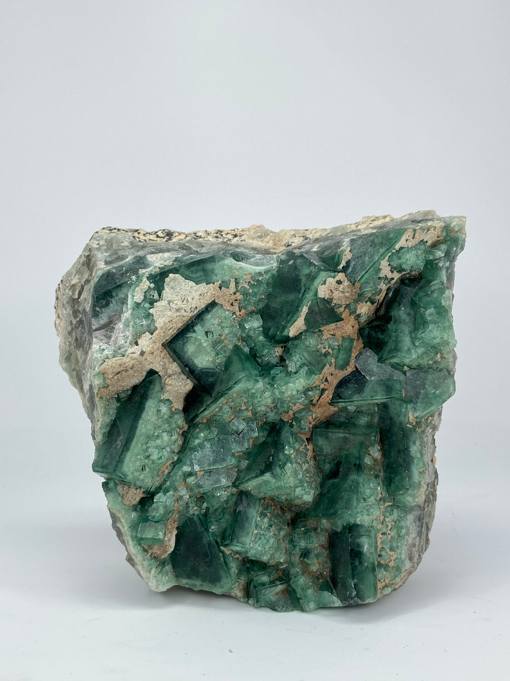 Large Rare Green Cubic Double Crystalline Fluorite