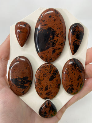 Mahogany Obsidian Cabochon set