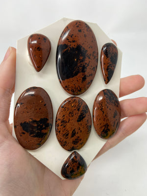 Mahogany Obsidian Cabochon set