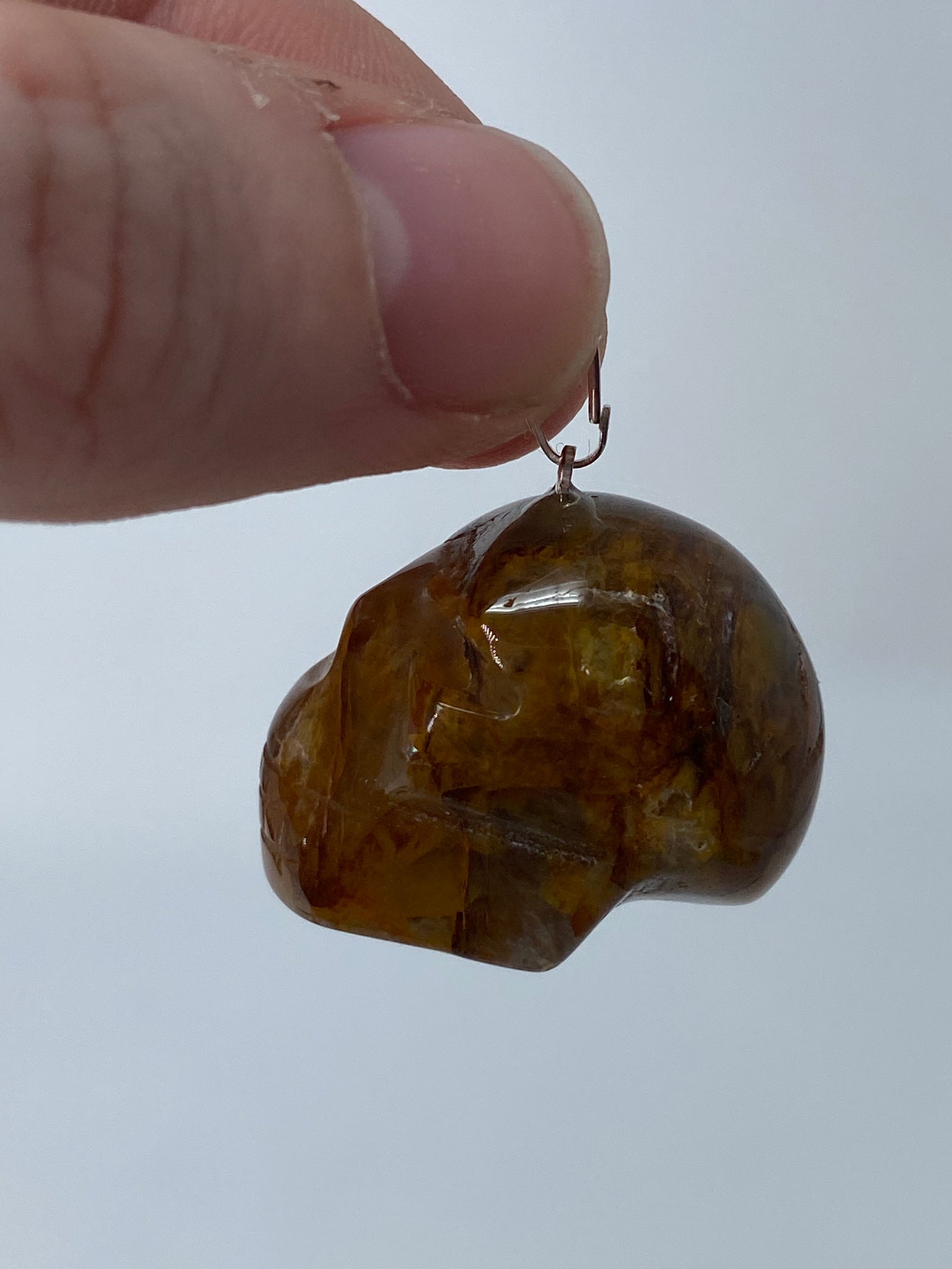 Golden Healer Quartz Skull pendant