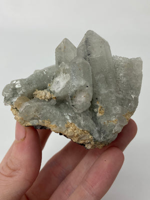 Quartz Cluster with Hematite