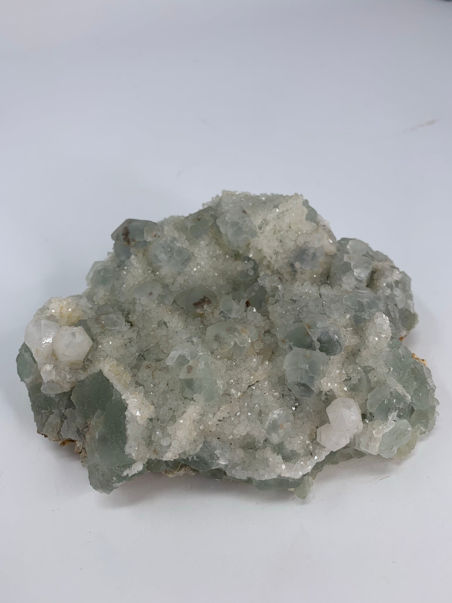 Green Fluorite with Quartz