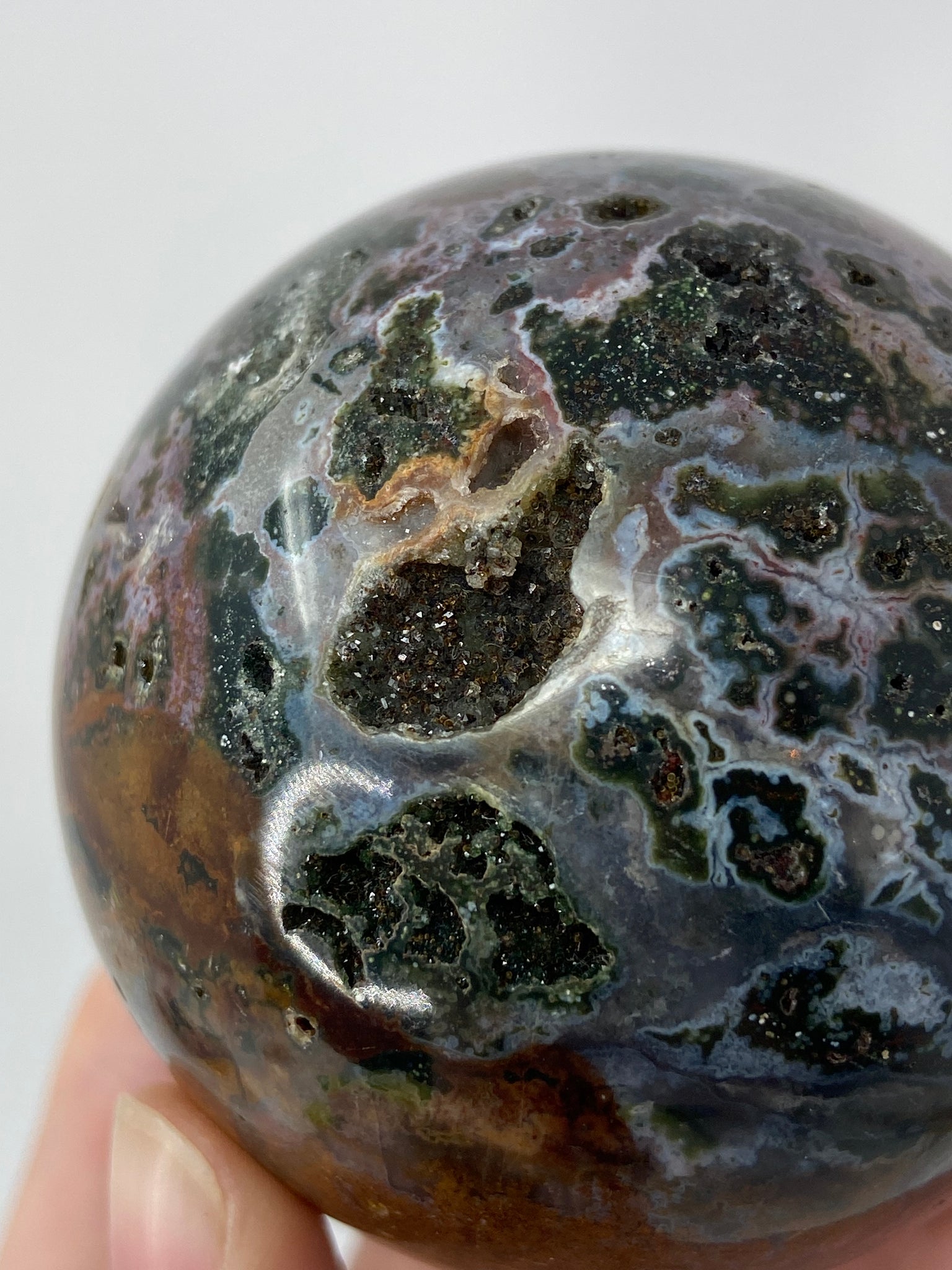 Druzy Ocean Jasper Sphere