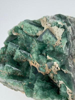 Large Rare Green Cubic Double Crystalline Fluorite