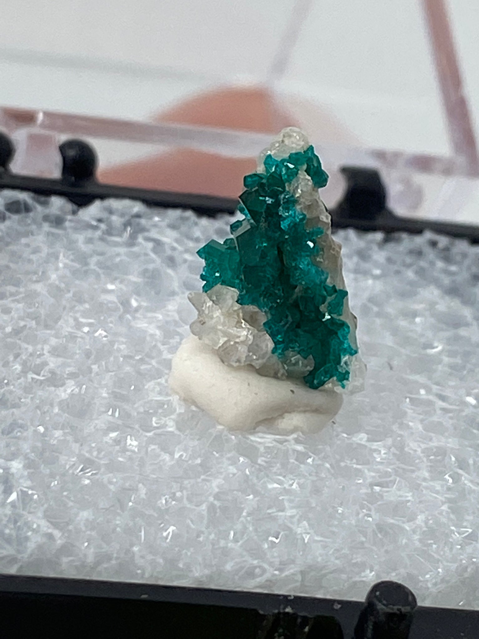 Dioptase on Quartz