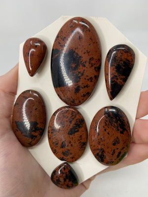 Mahogany Obsidian Cabochon set