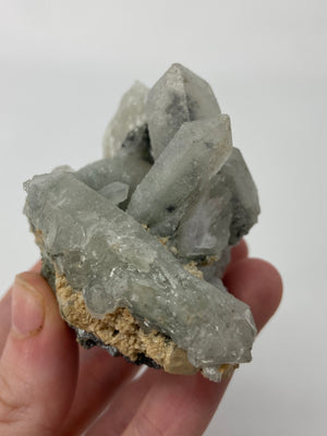 Quartz Cluster with Hematite