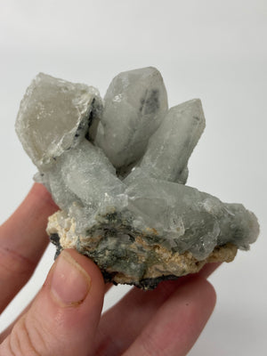 Quartz Cluster with Hematite