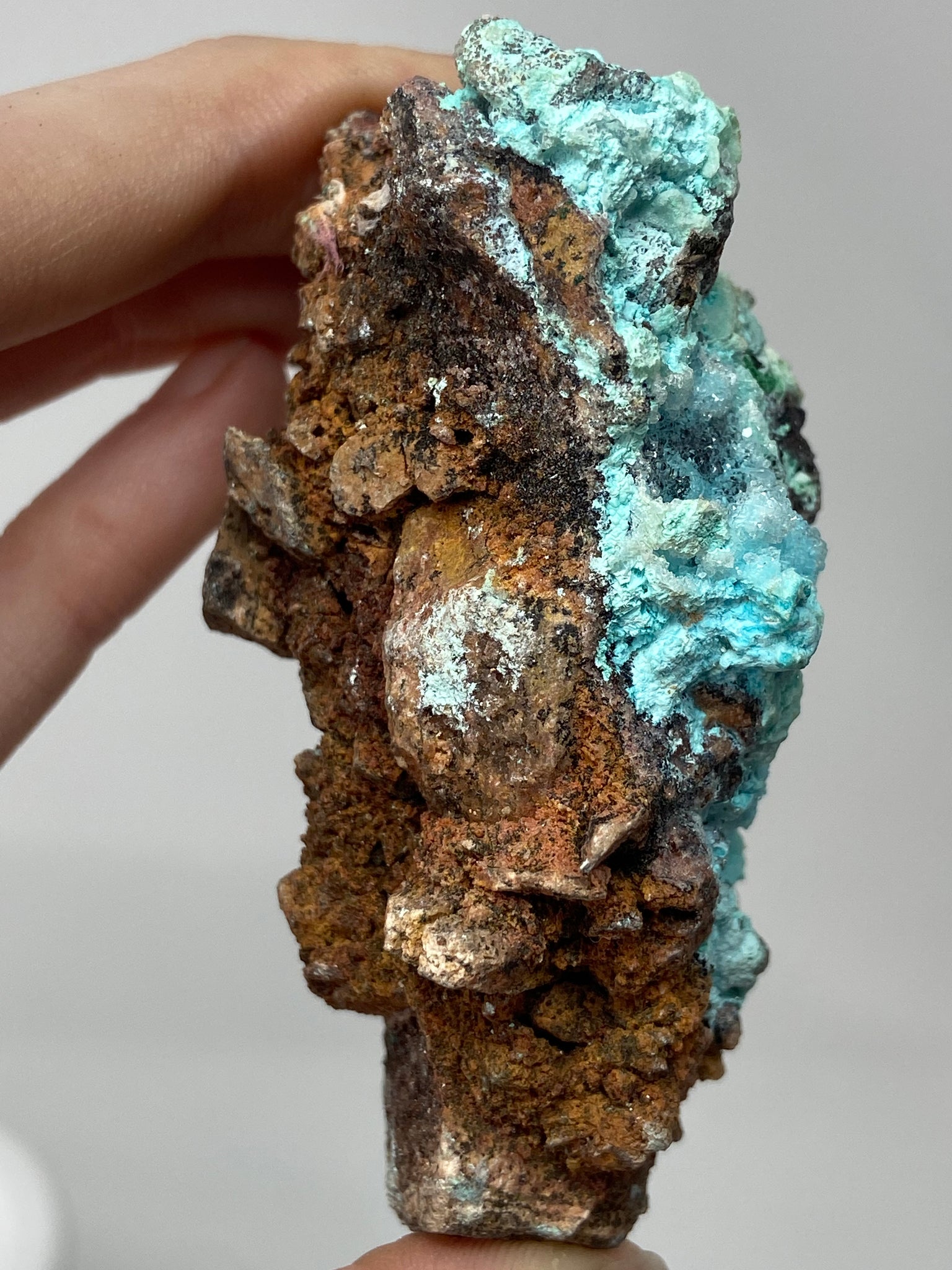 Crystallized Chrysocolla with Malachite