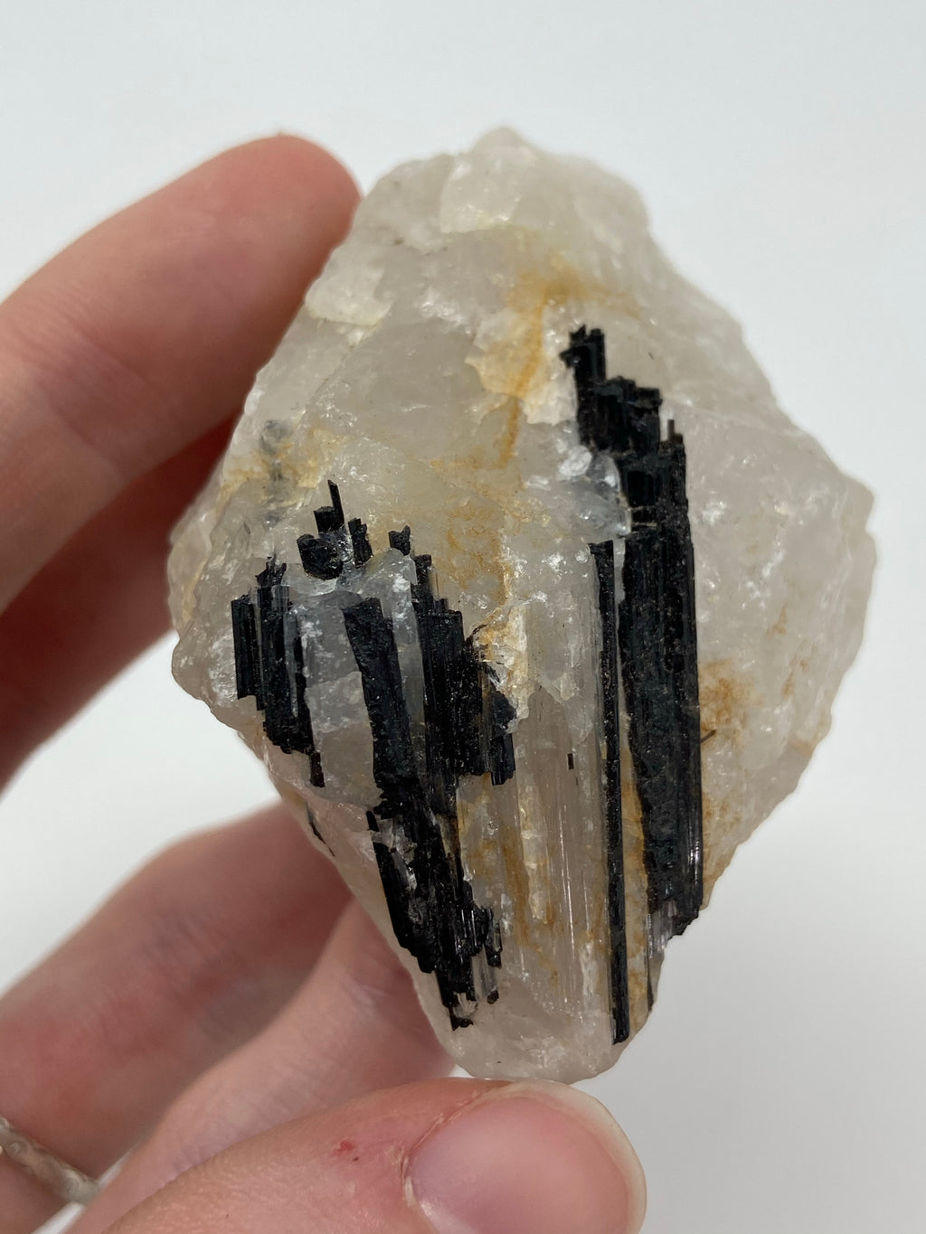 Raw black Tourmaline and Quartz