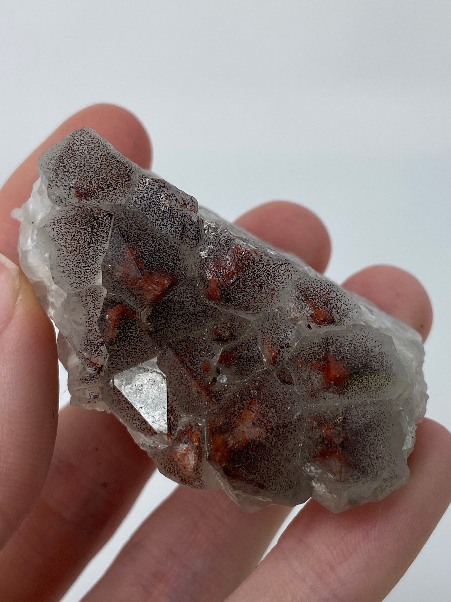 Smoky Hematite Quartz Cluster